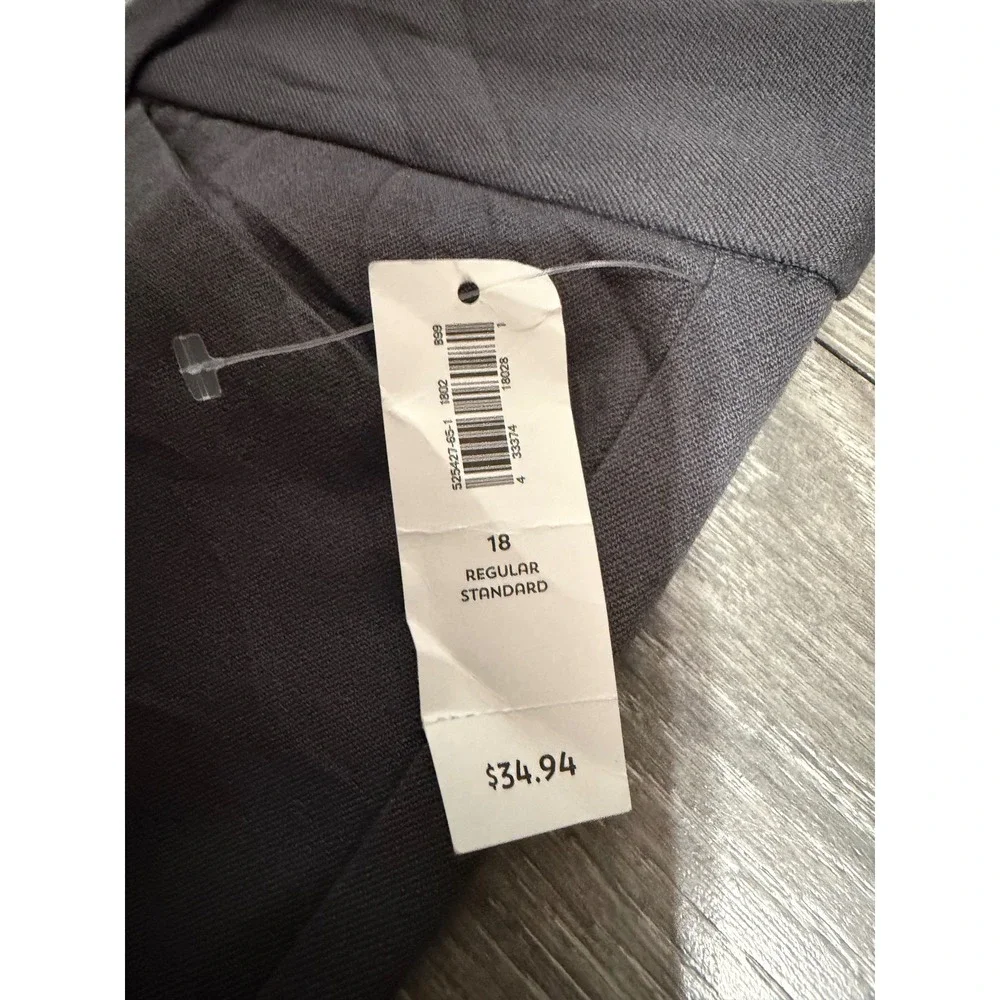 Old Navy Pixie Charcoal Gray Ankle Pants Women 18 Regular Mid Rise Stretch Twill